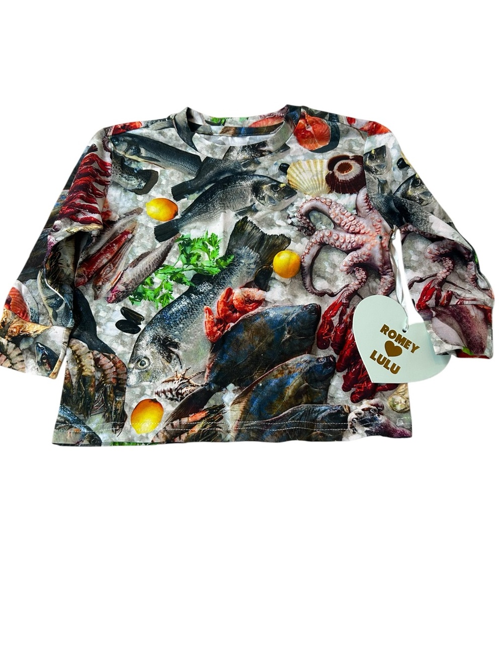 Romey Loves Lulu Fish Market Long Sleeve Pullover Shirt Toddler 2 Years NWT